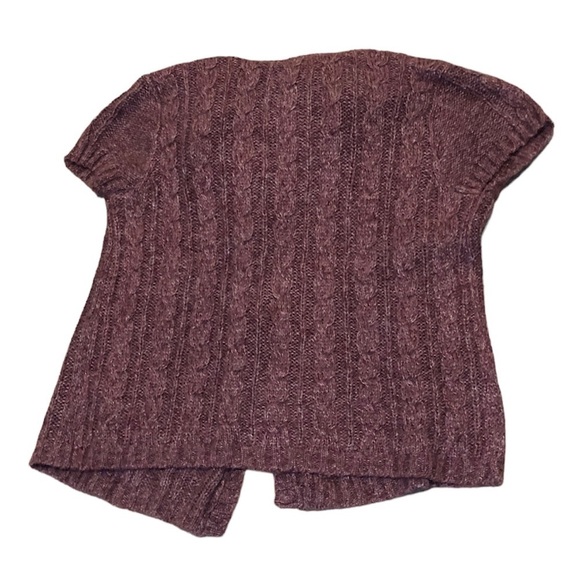 Sonoma Marron Knit Sweater Short Sleeve Cardigan Size Mp - Picture 2 of 9